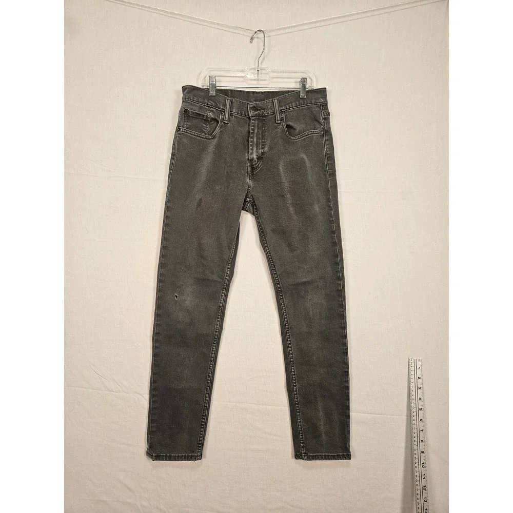 Levis 512 Slim Taper Jeans Mens 30x30 Washed Black Grey Denim 28833-0108
